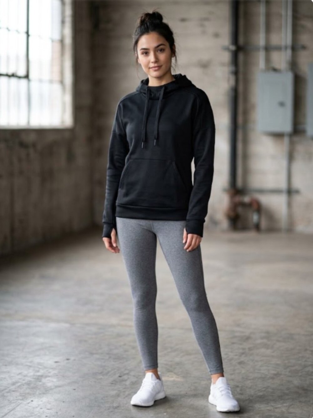 ADIDAS Climawarm Black Tech Fleece Softshell Hoodie Womens Small Athleisure